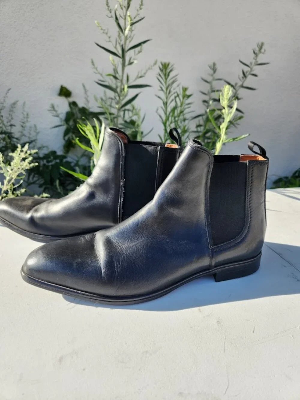 Aldo Chelsea Men's Boots Shoes Size 10.5 Mens Black Leather Almond Toe  Elastic
